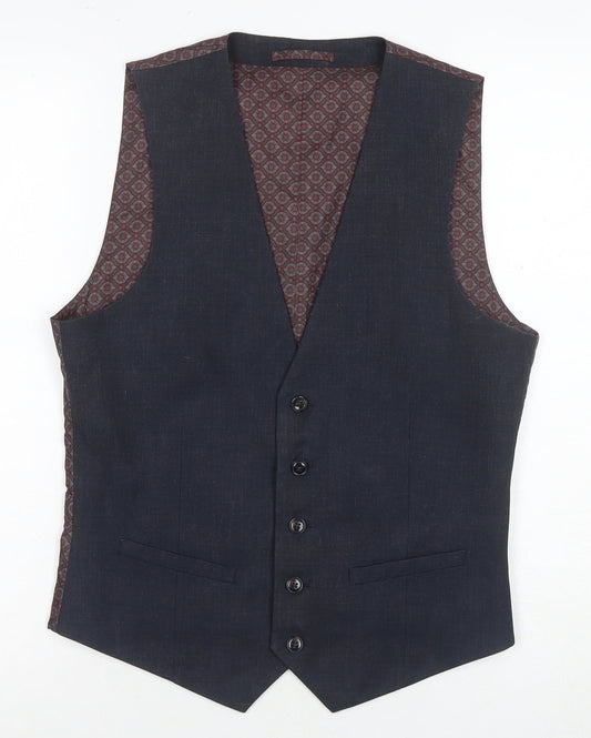 Mens UK Size S Burton Regular Brown Suit Waistcoat