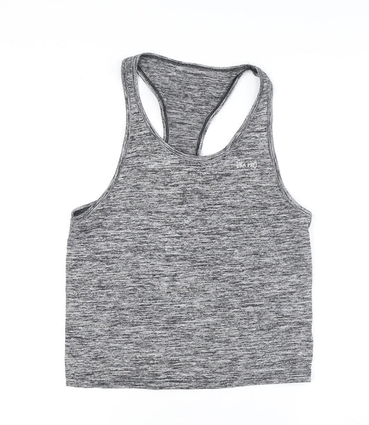 USA Pro Women's Grey Tank Top S Athletic Racerback