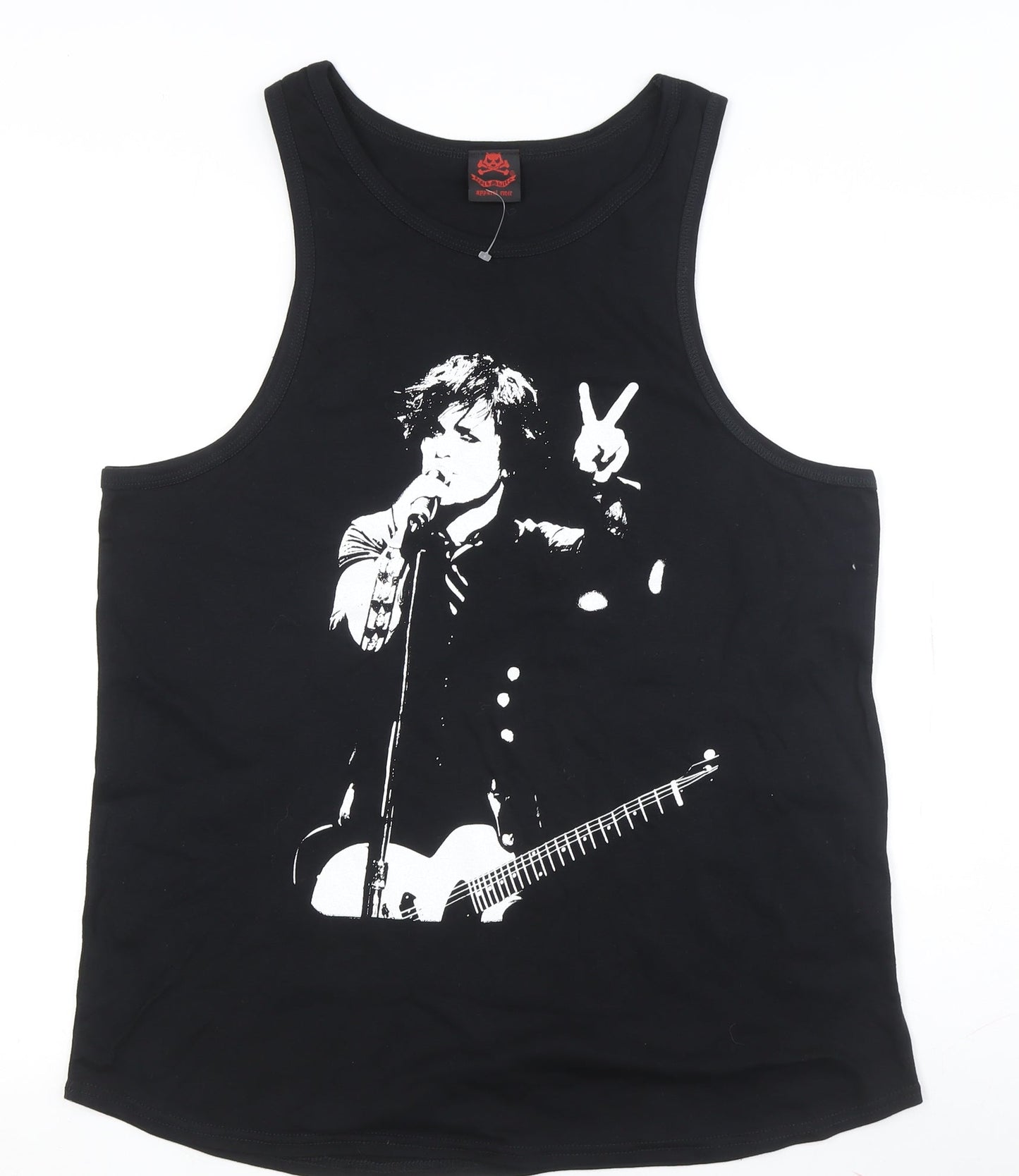 Apparel Noir Men's Black Graphic Sleeveless T-Shirt, Size 16