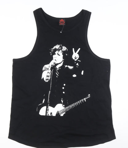 Apparel Noir Men's Black Graphic Sleeveless T-Shirt, Size 16