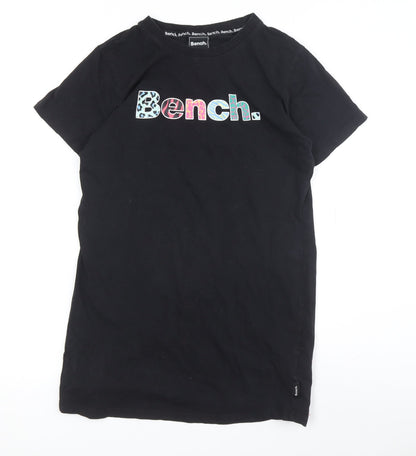 Bench Girls Kids Black T-Shirt Dress 16 Years