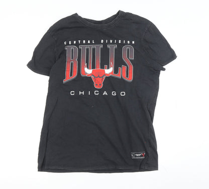 NBA Teens Black Chicago Bulls T-Shirt 13 - Sports Graphic Print