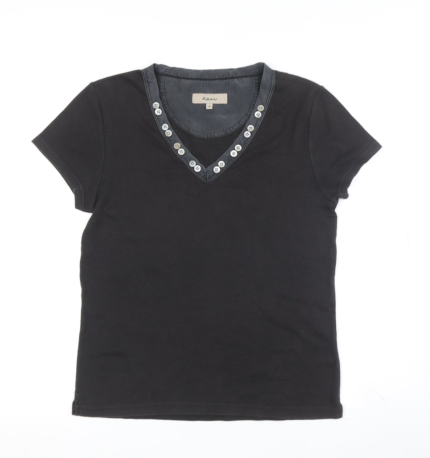 Womens UK Size M Ken Black Basic T-Shirt