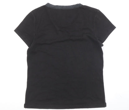 Womens UK Size M Ken Black Basic T-Shirt
