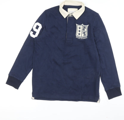 Lily & Dan Boys Blue Polo Long Sleeve Rugby Shirt 11-12 Years