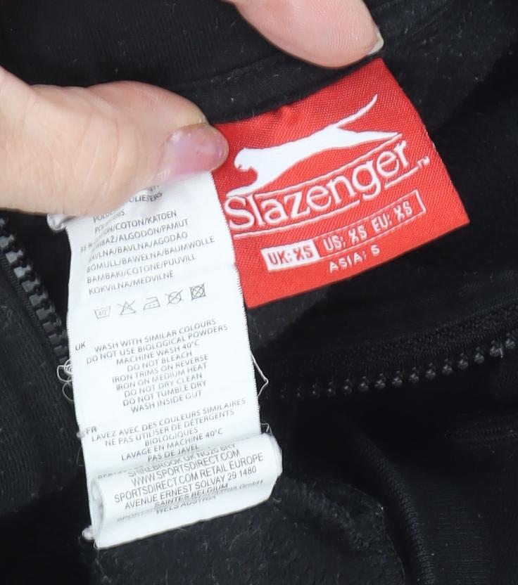 Slazenger Unisex Adults Black XS Full Zip Hoodie