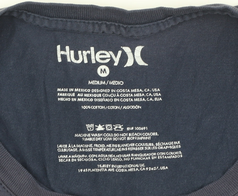 Mens UK Size M Hurley Blue  T-Shirt