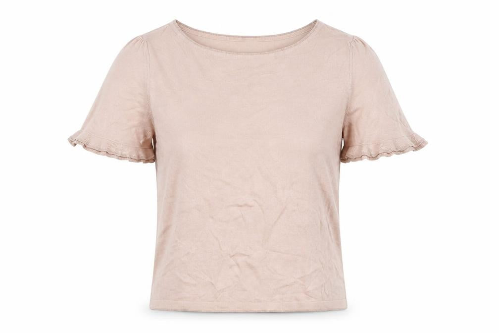 Monsoon Women's Beige T-Shirt Size 12 with Flared Sleeves