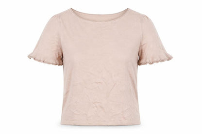 Monsoon Women's Beige T-Shirt Size 12 with Flared Sleeves