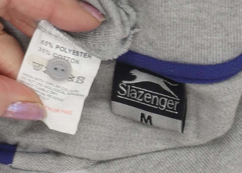 Slazenger Men's Grey Polo Medium Classic Fit