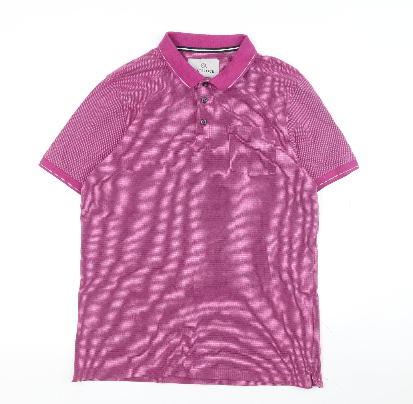 Lost Stock Men's Pink Polo Shirt Medium