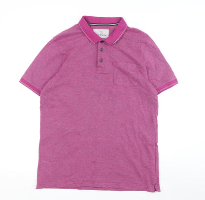 Lost Stock Men's Pink Polo Shirt Medium
