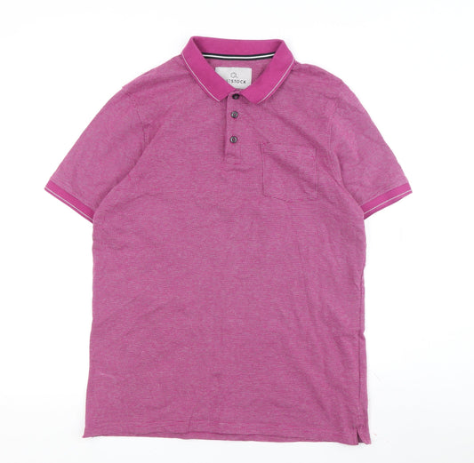 Lost Stock Men's Pink Polo Shirt Medium