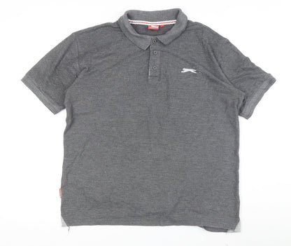 Slazenger Men's Grey Polo Shirt Regular Fit Size L