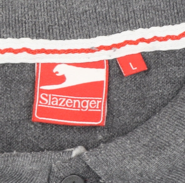 Slazenger Men's Grey Polo Shirt Regular Fit Size L