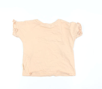 Disney Girls Beige Minnie Mouse Graphic T-Shirt, 4-5 Years