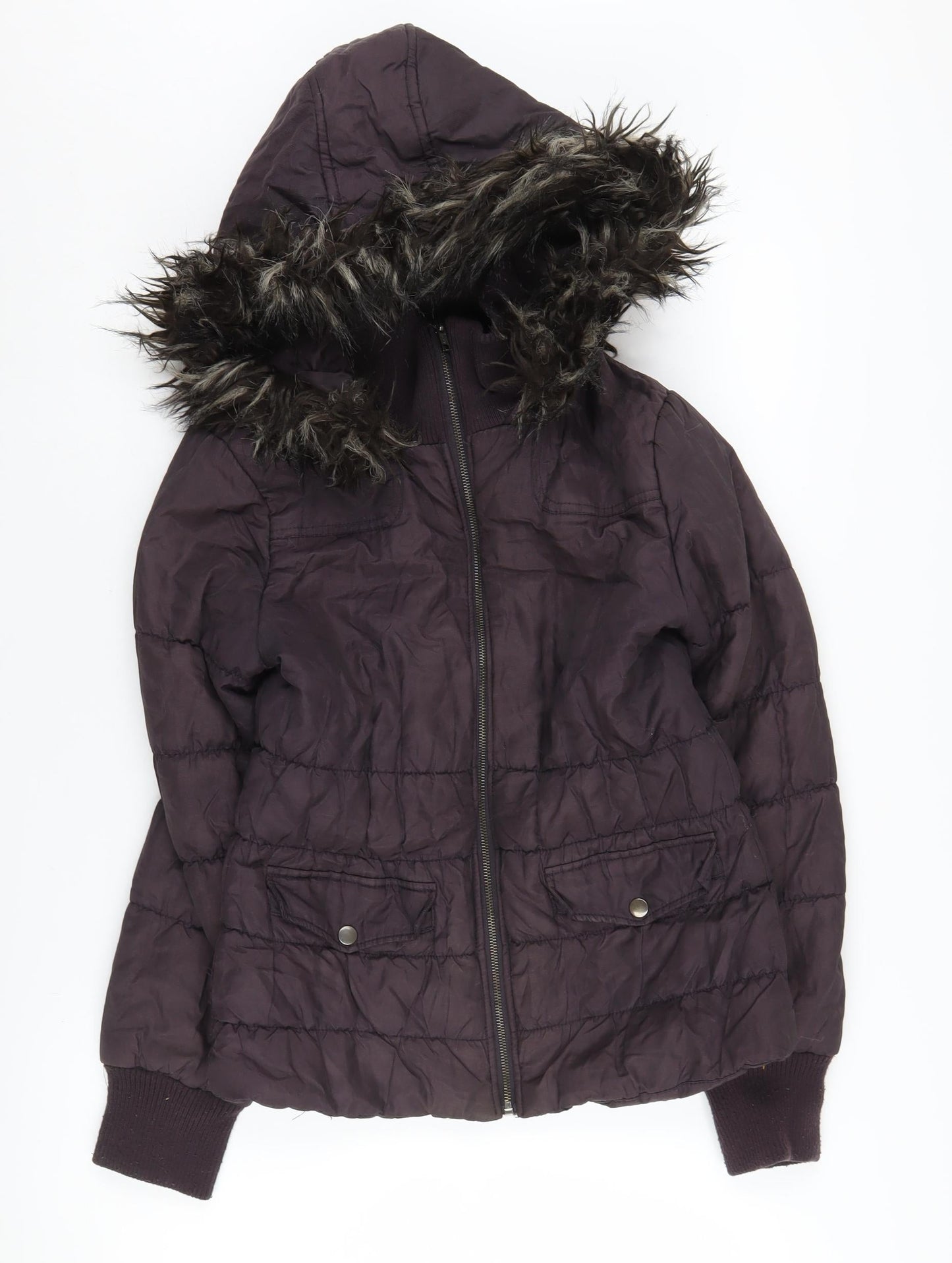 Womens UK Size 12 Dorothy Perkins Black Puffer Jacket