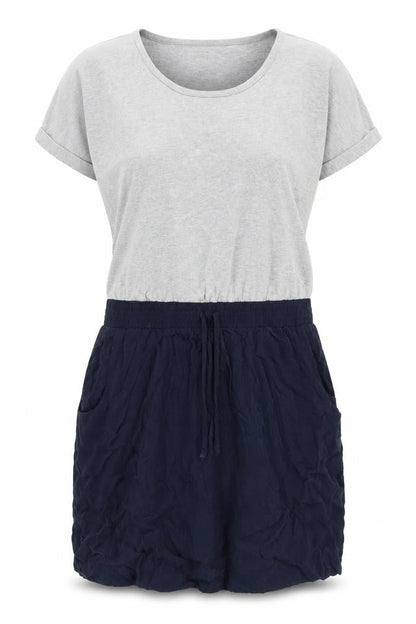 Marks and Spencer Women's Grey Navy T-Shirt Dress Size 16
