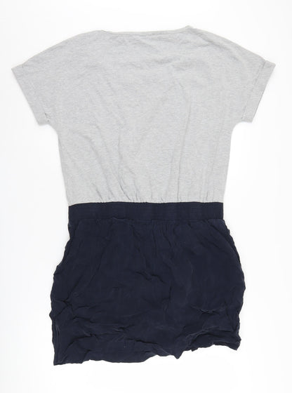 Marks and Spencer Women's Grey Navy T-Shirt Dress Size 16