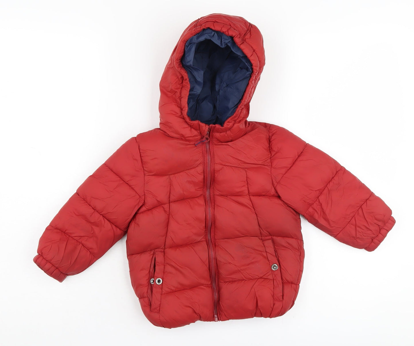 Zara Boys Red Puffer Jacket 3-4 Years Winter Hooded