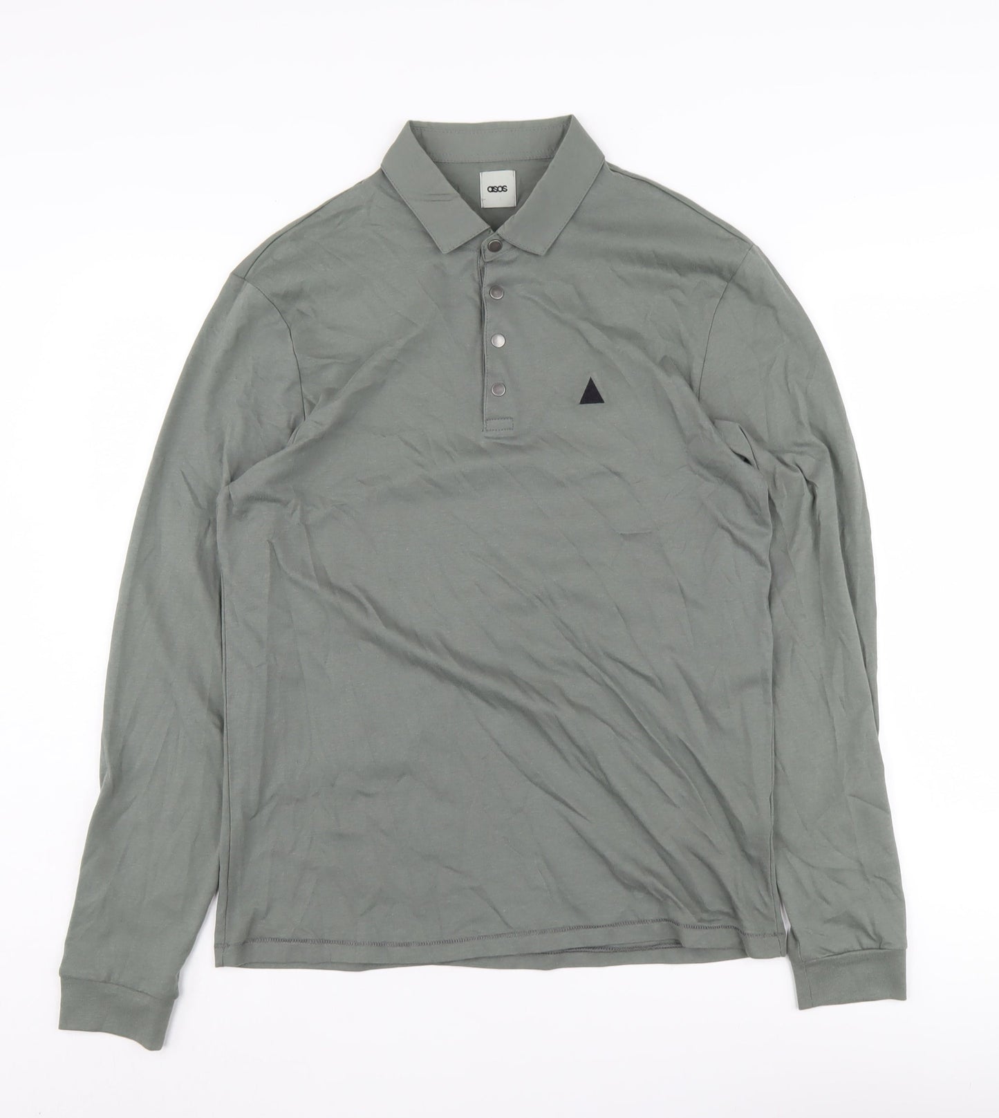 ASOS Men's Green Classic Long Sleeve Polo Shirt S
