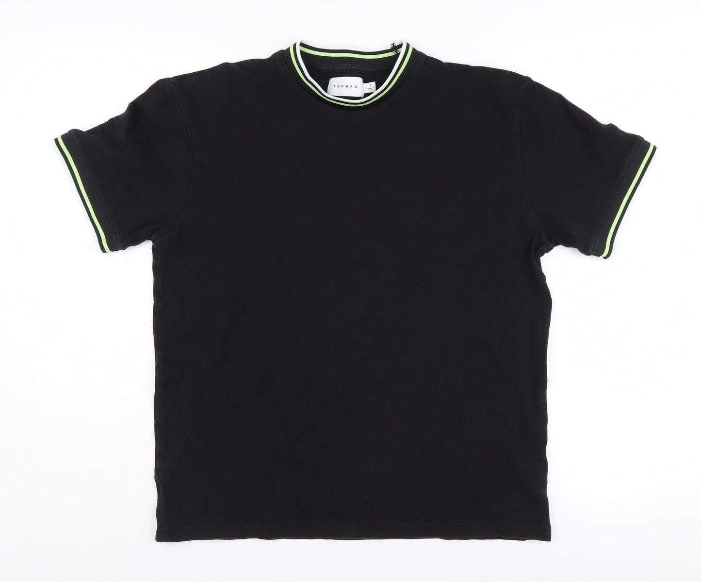 Topman Men's Black Crew Neck Cotton T-Shirt S