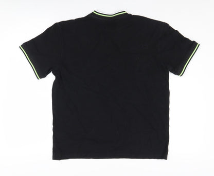 Topman Men's Black Crew Neck Cotton T-Shirt S