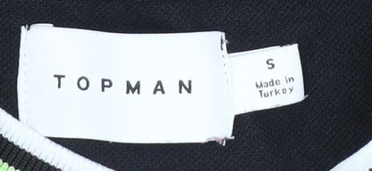 Topman Men's Black Crew Neck Cotton T-Shirt S