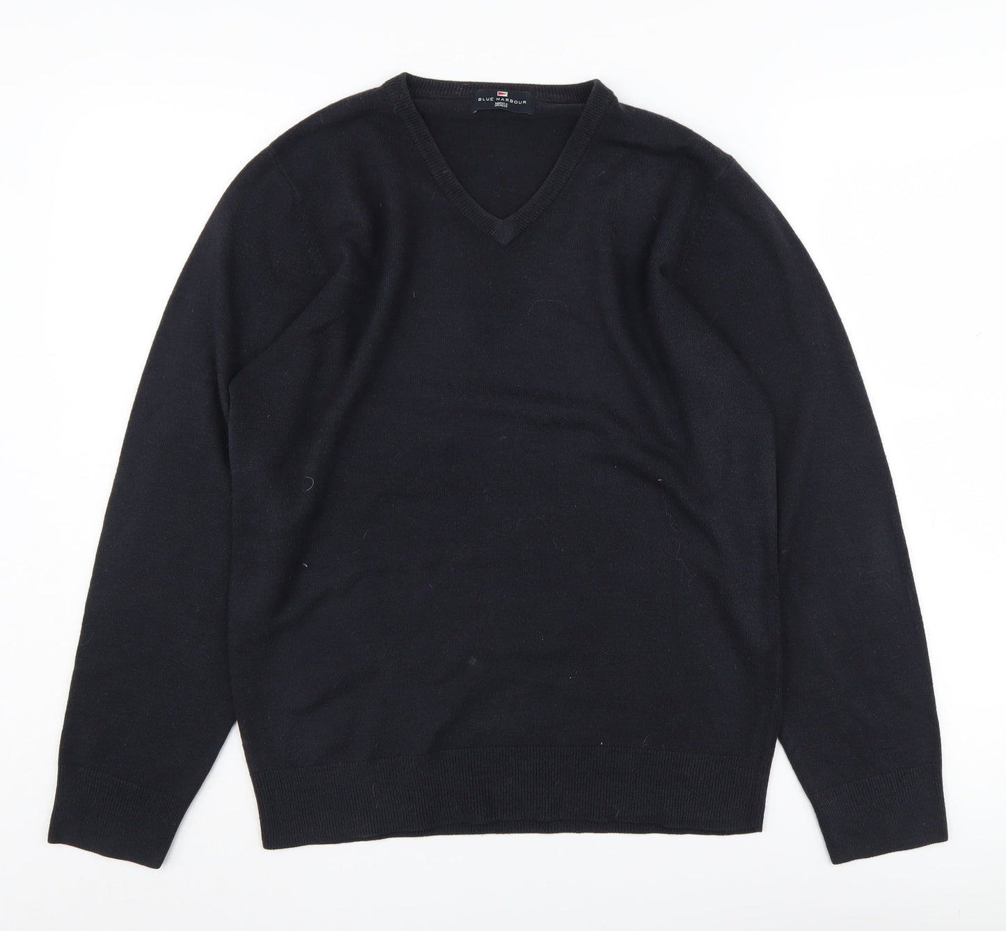 Marks and Spencer Men's Black V-Neck Jumper, Size S