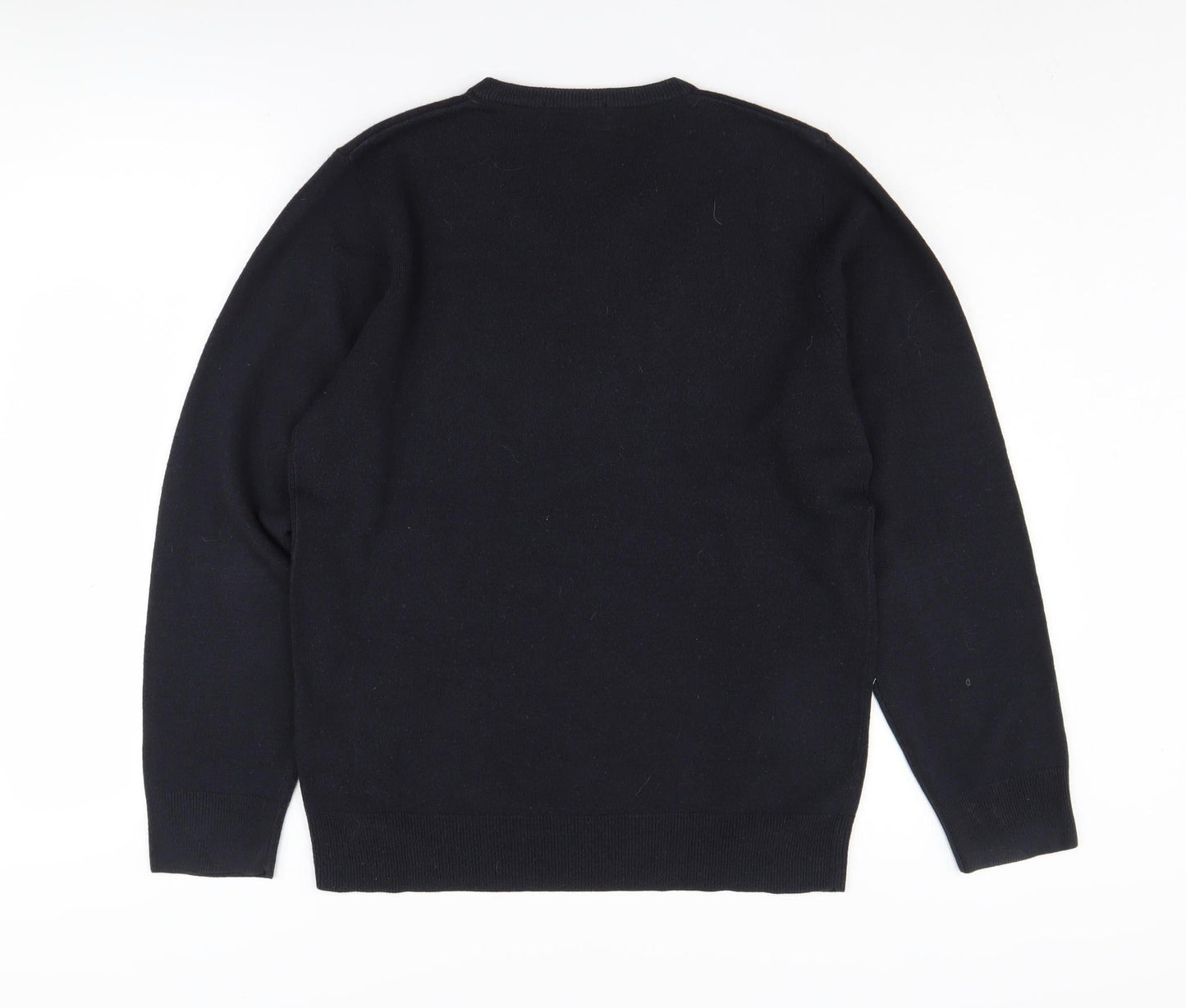 Marks and Spencer Men's Black V-Neck Jumper, Size S