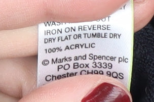 Marks and Spencer Men's Black V-Neck Jumper, Size S