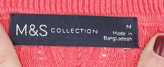 Womens UK Size M Marks and Spencer Pink Pullover Jumper