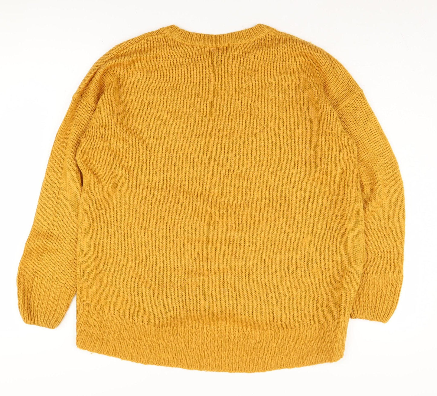 Womens UK Size M New Look Yellow Pullover Jumper