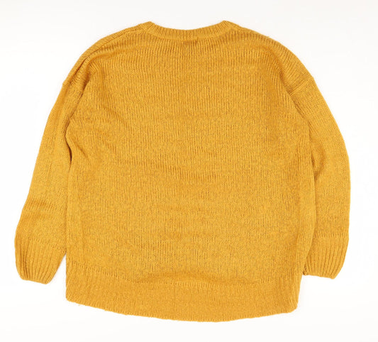 Womens UK Size M New Look Yellow Pullover Jumper