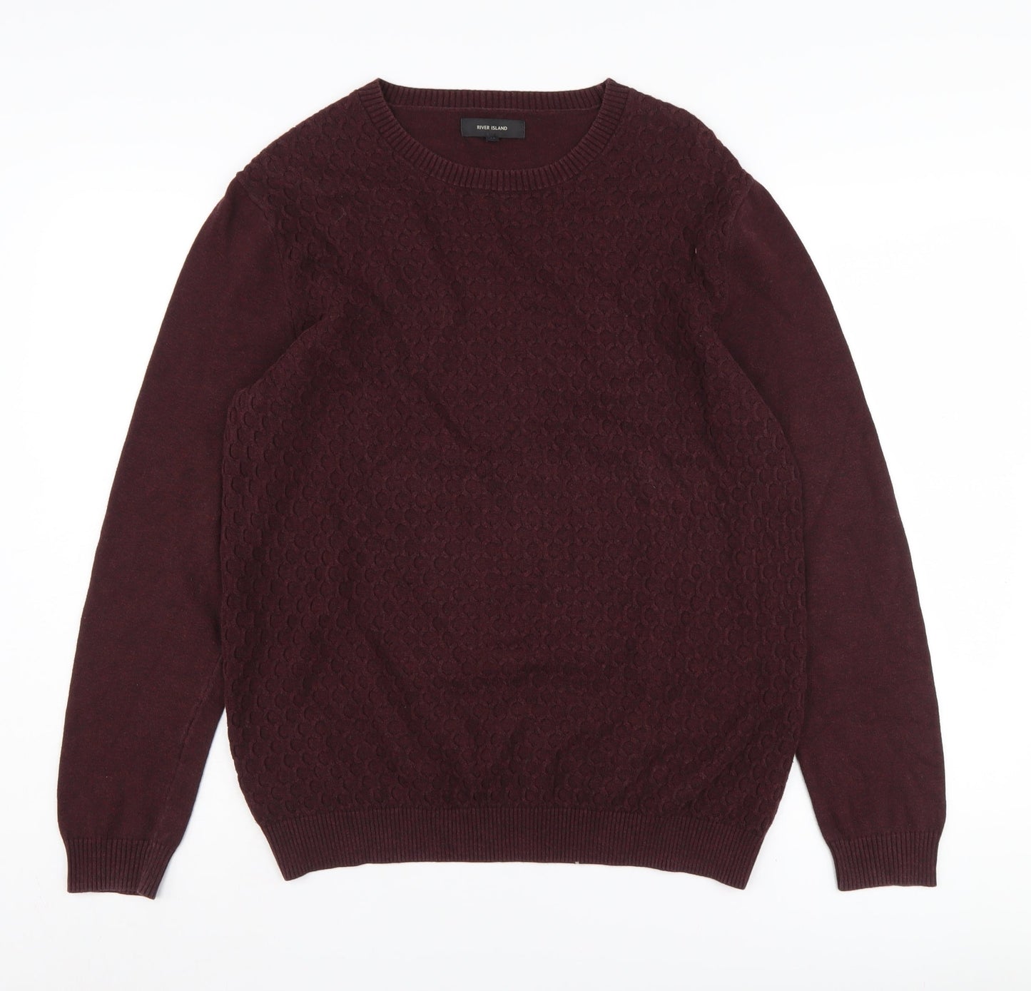 River Island Men's Red Pullover Jumper, M