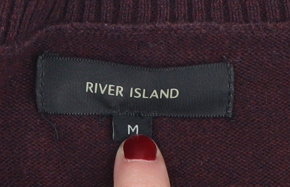 River Island Men's Red Pullover Jumper, M