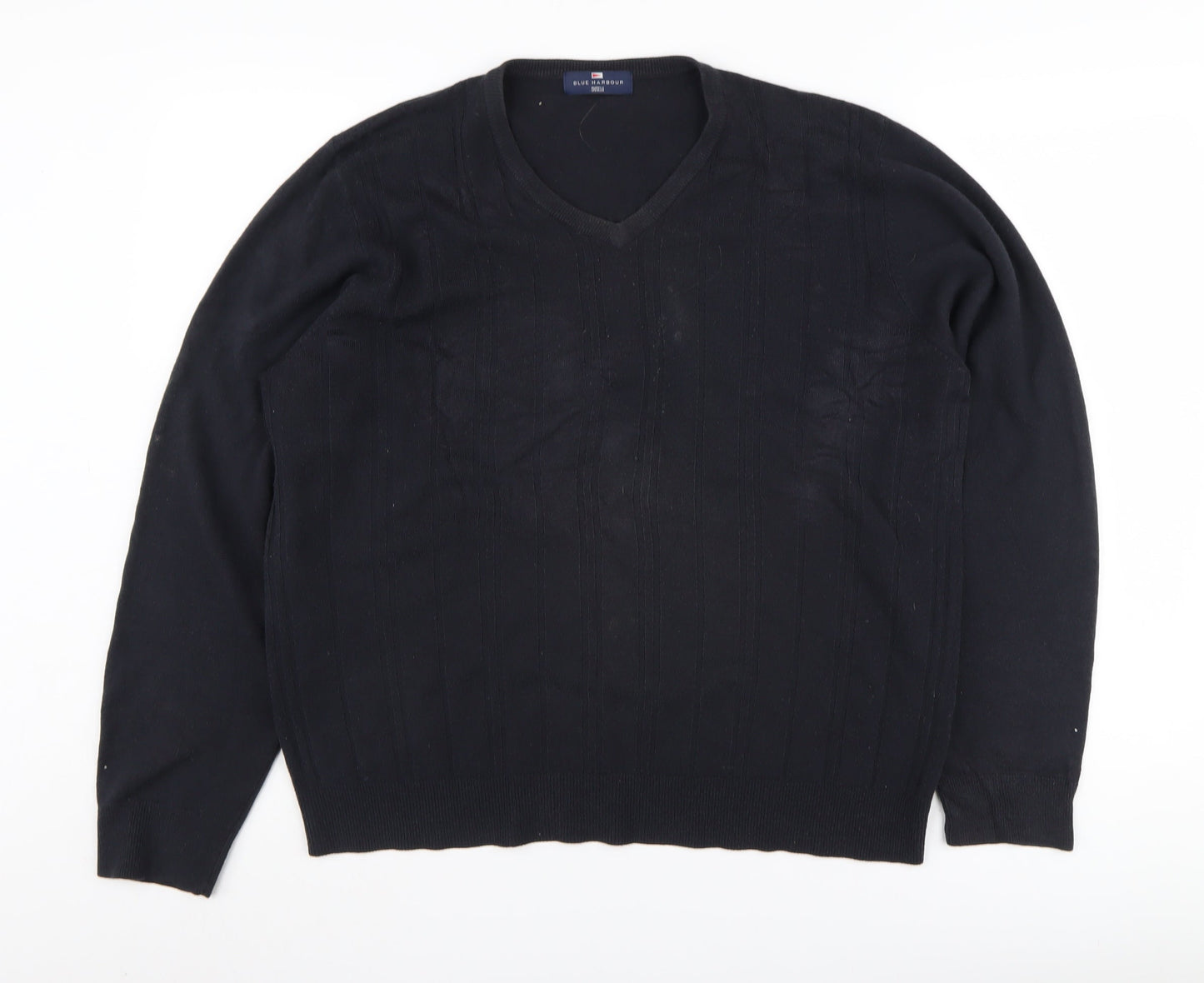 Marks and Spencer Men's Black V-Neck Jumper L