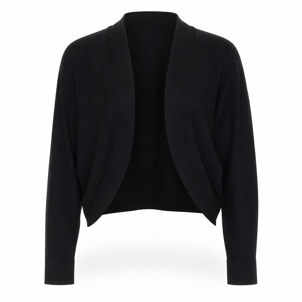 Front view of Linea Women's Black Shrug Jumper L