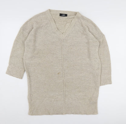 Womens UK Size M Wallis Beige Cardigan Jumper