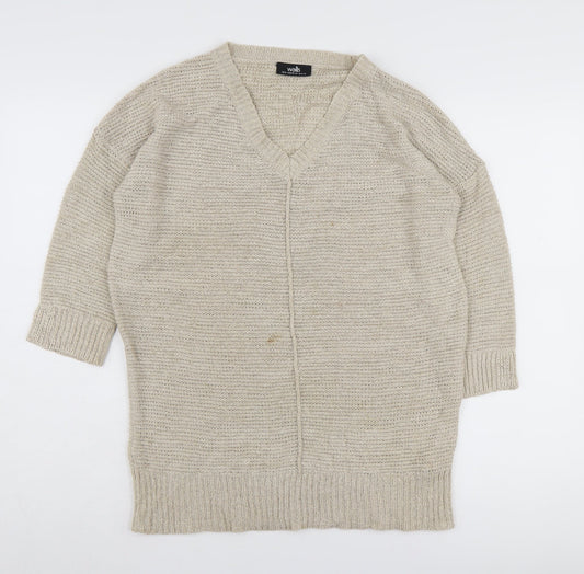 Womens UK Size M Wallis Beige Cardigan Jumper