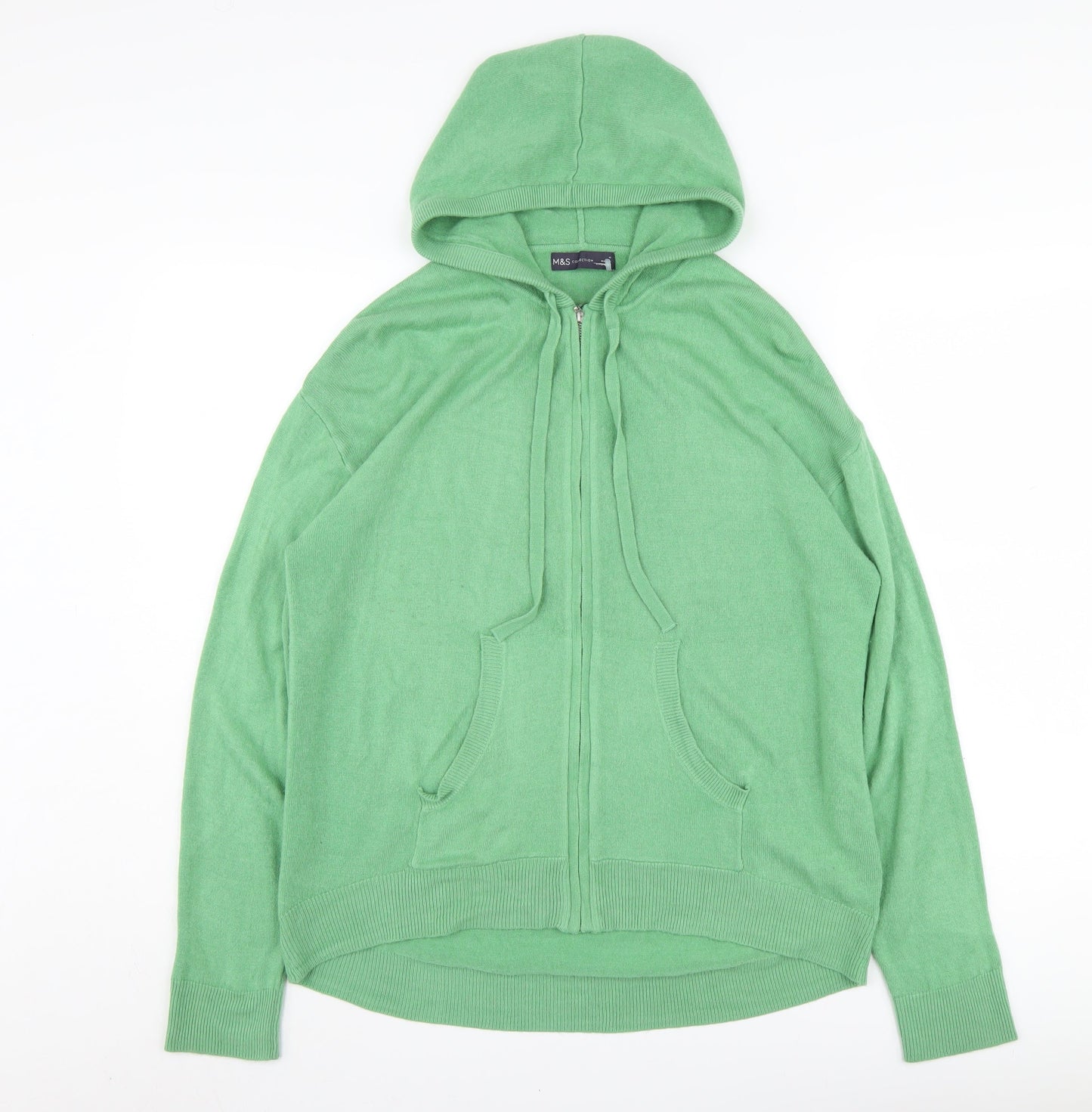 Mens UK Size M Marks and Spencer Green Full Zip Hoodie