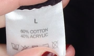 Label Lab Men's Black Chunky Knit Pullover Cotton Jumper L