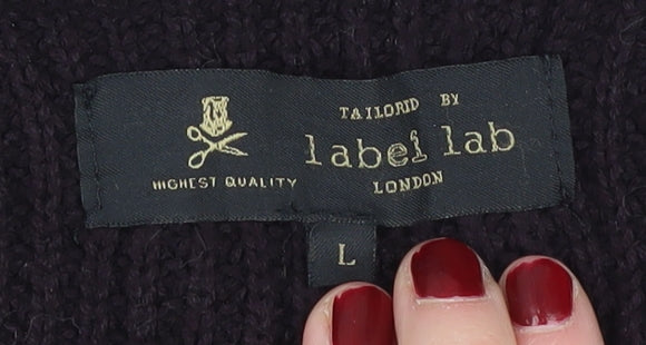 Label Lab Men's Black Chunky Knit Pullover Cotton Jumper L