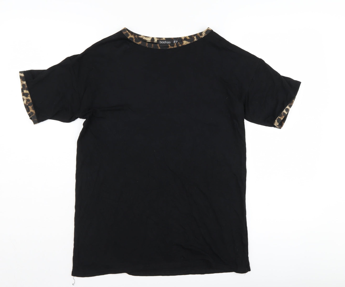 Boohoo Women's Black Basic T-Shirt Size 10