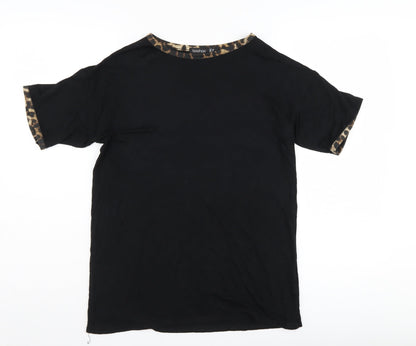 Boohoo Women's Black Basic T-Shirt Size 10
