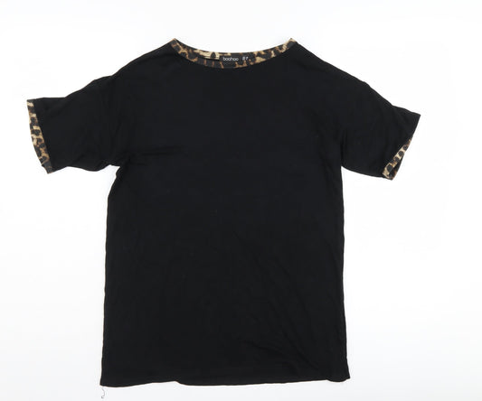 Boohoo Women's Black Basic T-Shirt Size 10