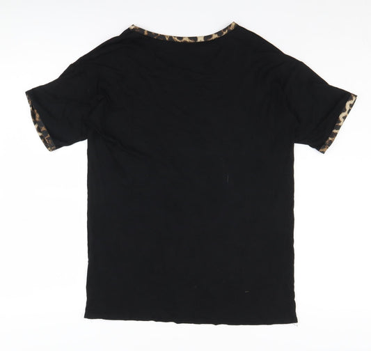 Boohoo Women's Black Basic T-Shirt Size 10