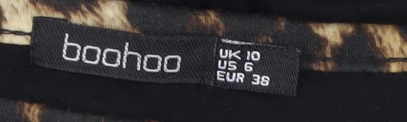 Boohoo Women's Black Basic T-Shirt Size 10