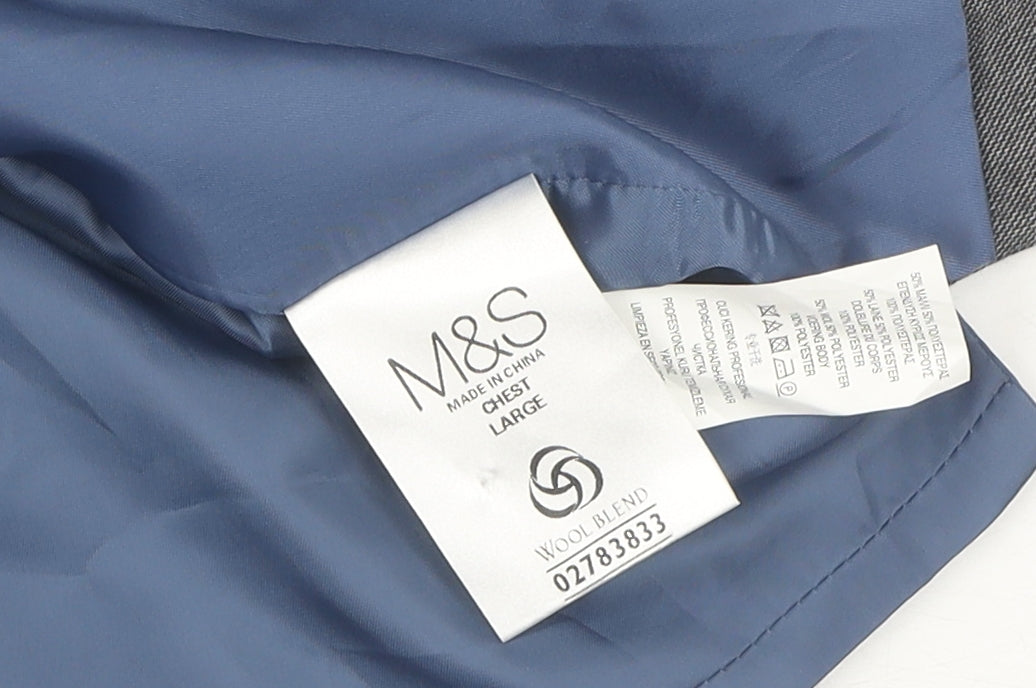 Mens UK Size L Marks and Spencer Regular Grey Suit Waistcoat