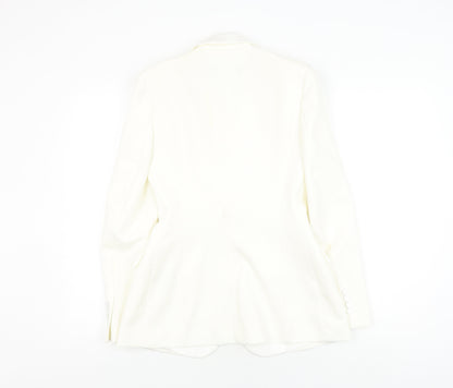 Zara Women's White XS Blazer, Formal, Shawl Lapel